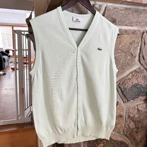 Lacoste Green Sleeveless Cardigan
